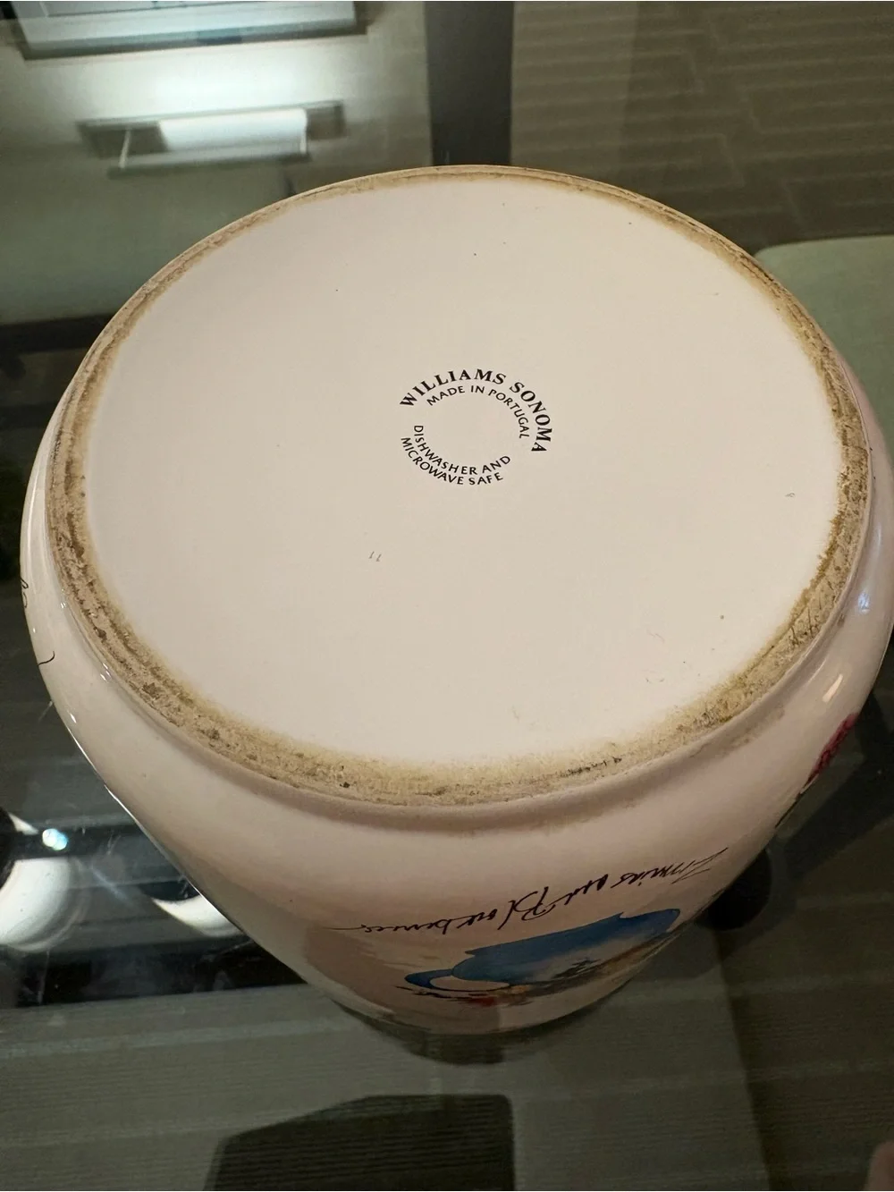 Williams Sonoma Botanical Floral 9 inch Canister Made in Portugal
